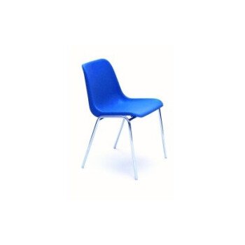 Chaise coque en plastique piétinement chromé rond